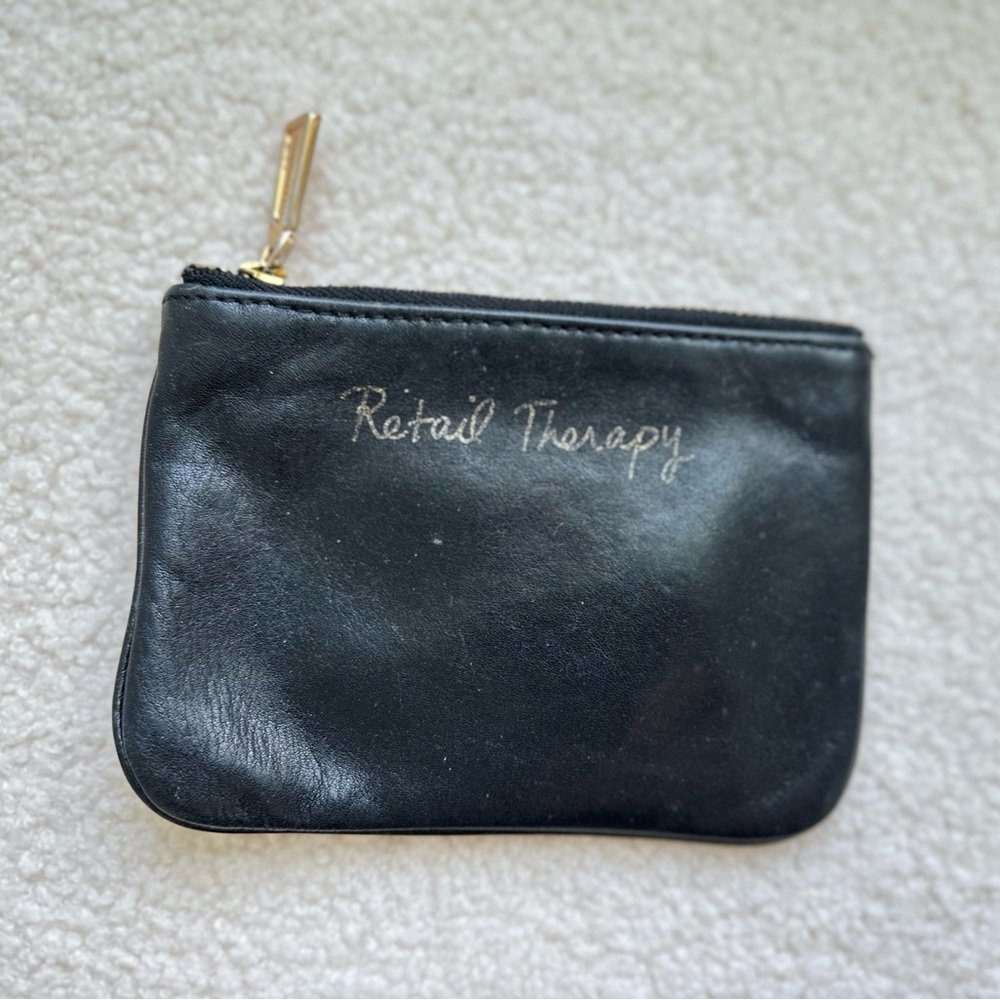 Rebecca Minkoff Black Leather Gold Cory Pouch with Zipper